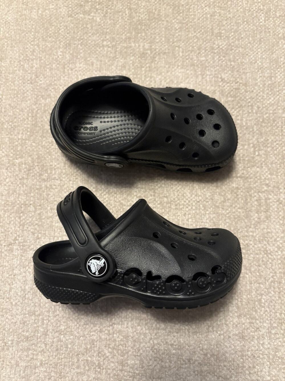 Crocs Baya Black Clogs Slip on Shoes Size C8 Toddlers Unisex Kids